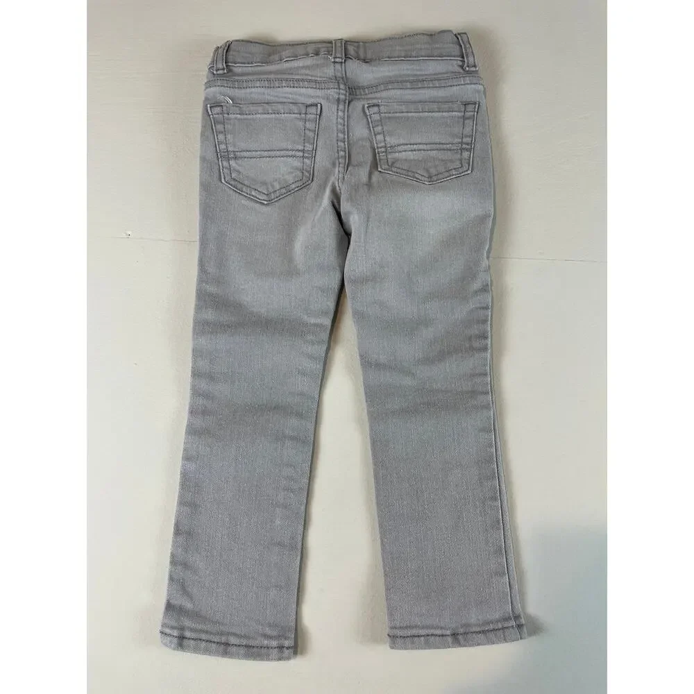 The Children’s Place Boys Gray Denim Skinny Pants Adjustable Waist Size 4